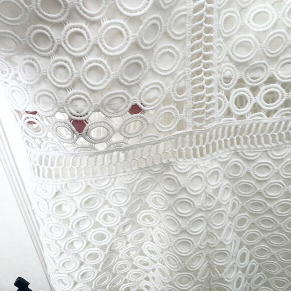 Karina Grimaldi Felix Crochet White Eyelet Jumpsuit Style 6407 Size XS Peekaboo - Picture 5 of 12